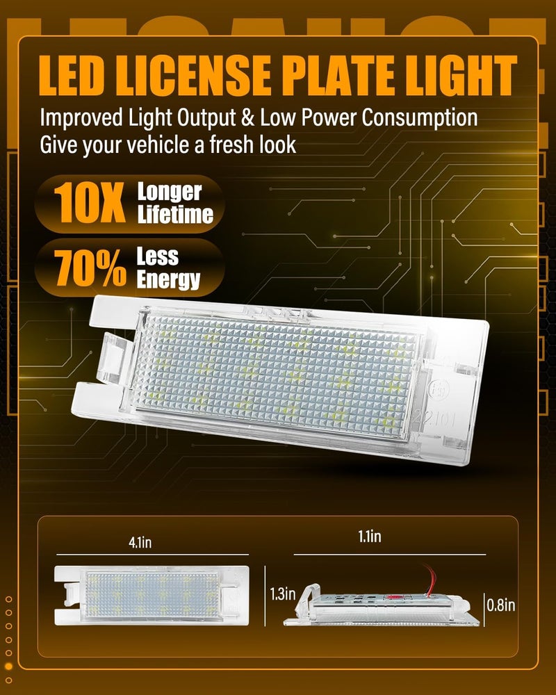 LESAUCE LED License Plate Light For Chevy Camaro Malibu Limited Volt, 6000K White, IP68 Waterprooof, Tag Lamp Assembly Replacement, Pack of 2 - Image 3